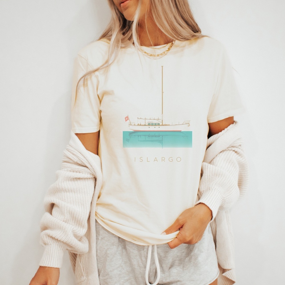 Elegant Nautical Minimalist Sailing Yacht Tee